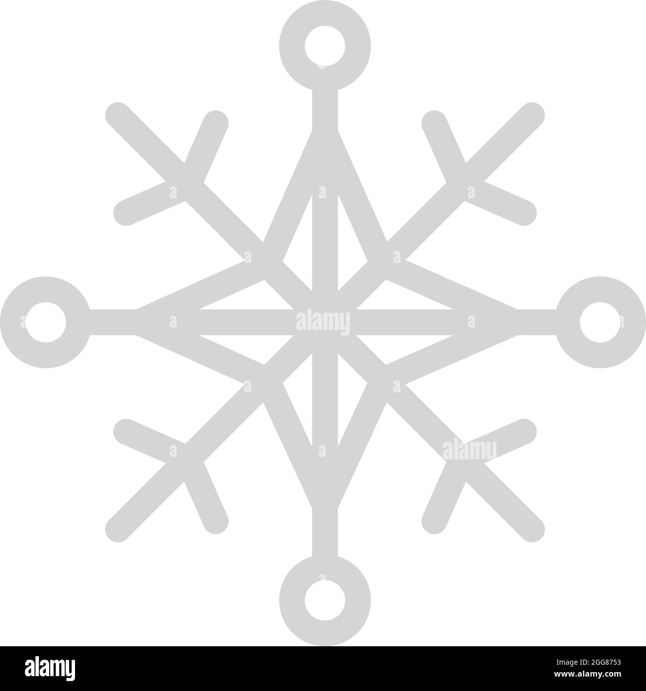 White snowflake, illustration, on a white background. Stock Vector