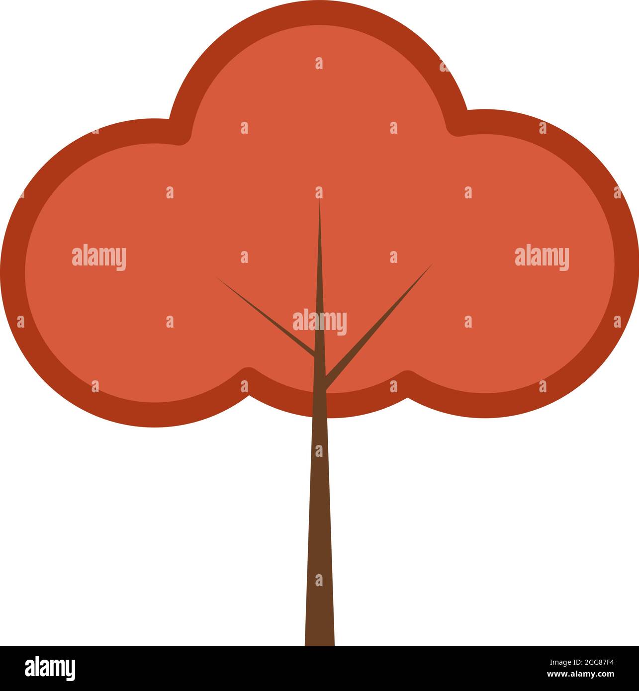 Northern red oak tree, illustration, on a white background. Stock Vector