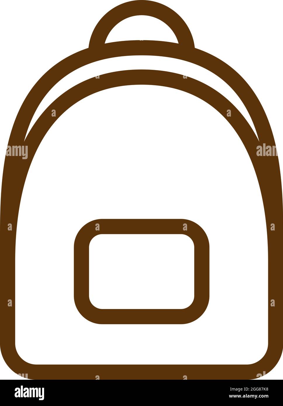 Brown school bag, illustration, vector on a white background. Stock Vector