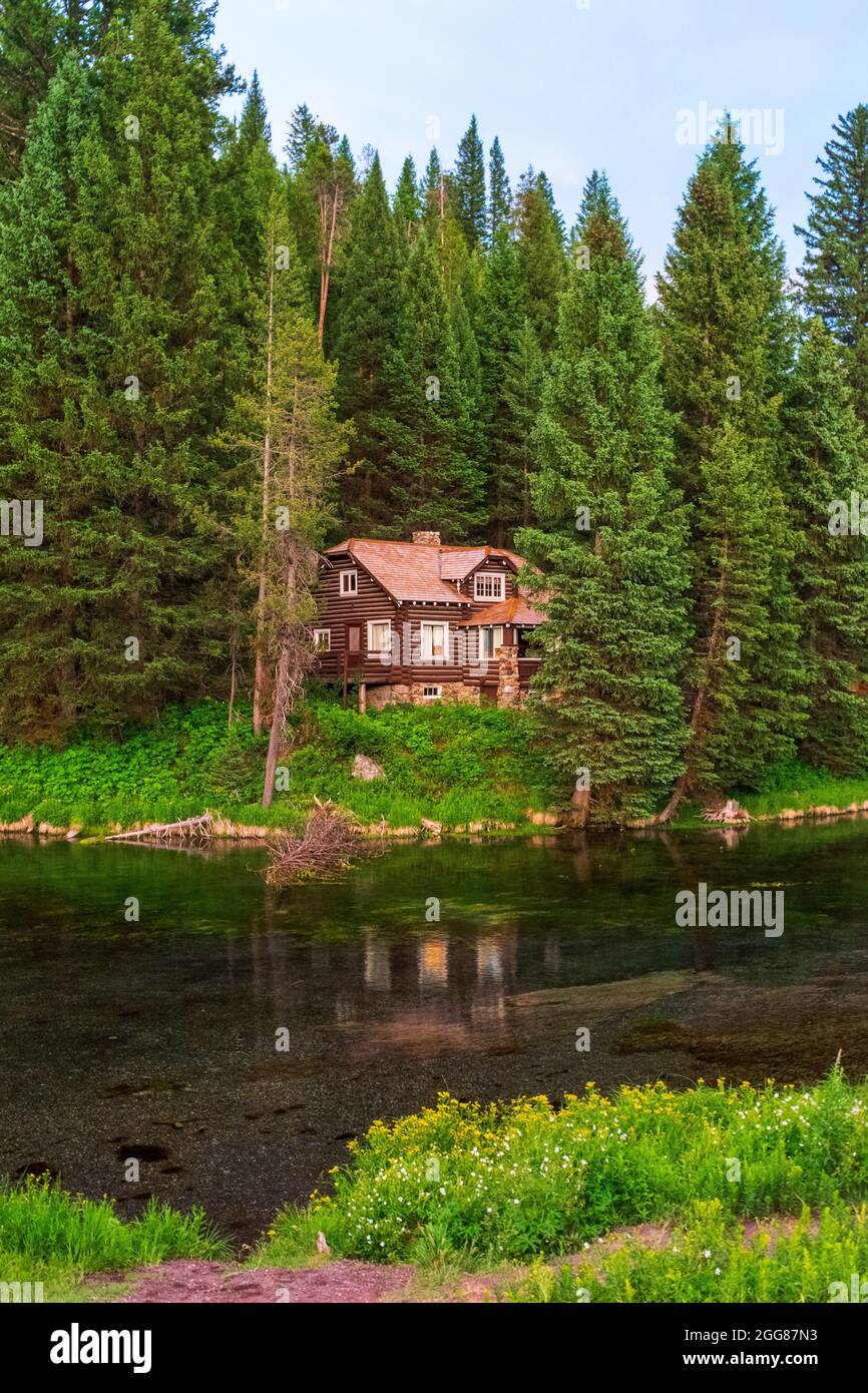Island Park, Idaho USA 5 July 2021 Johnny Sack Cabin near Big