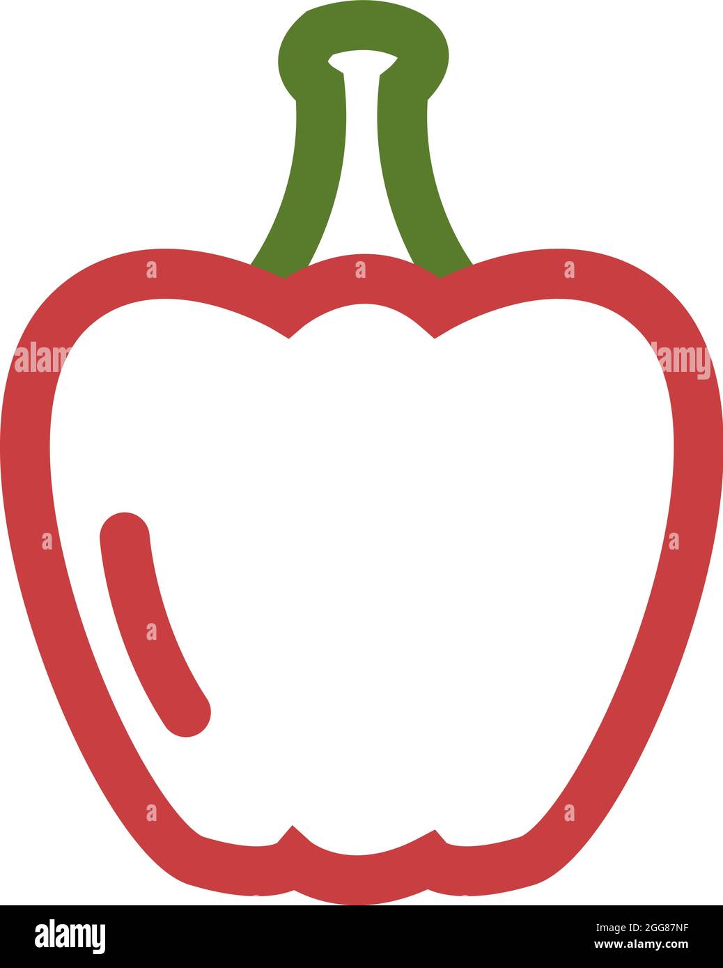 Red pepper, illustration, on a white background. Stock Vector