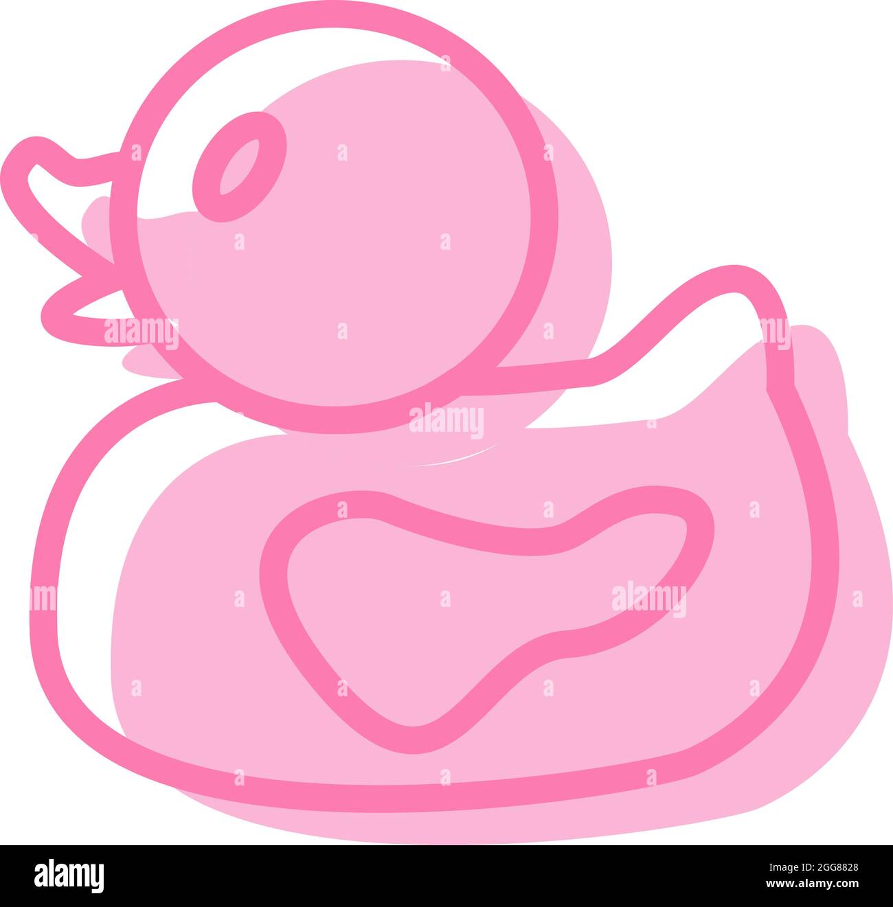 Pink duck, illustration, vector on a white background. Stock Vector