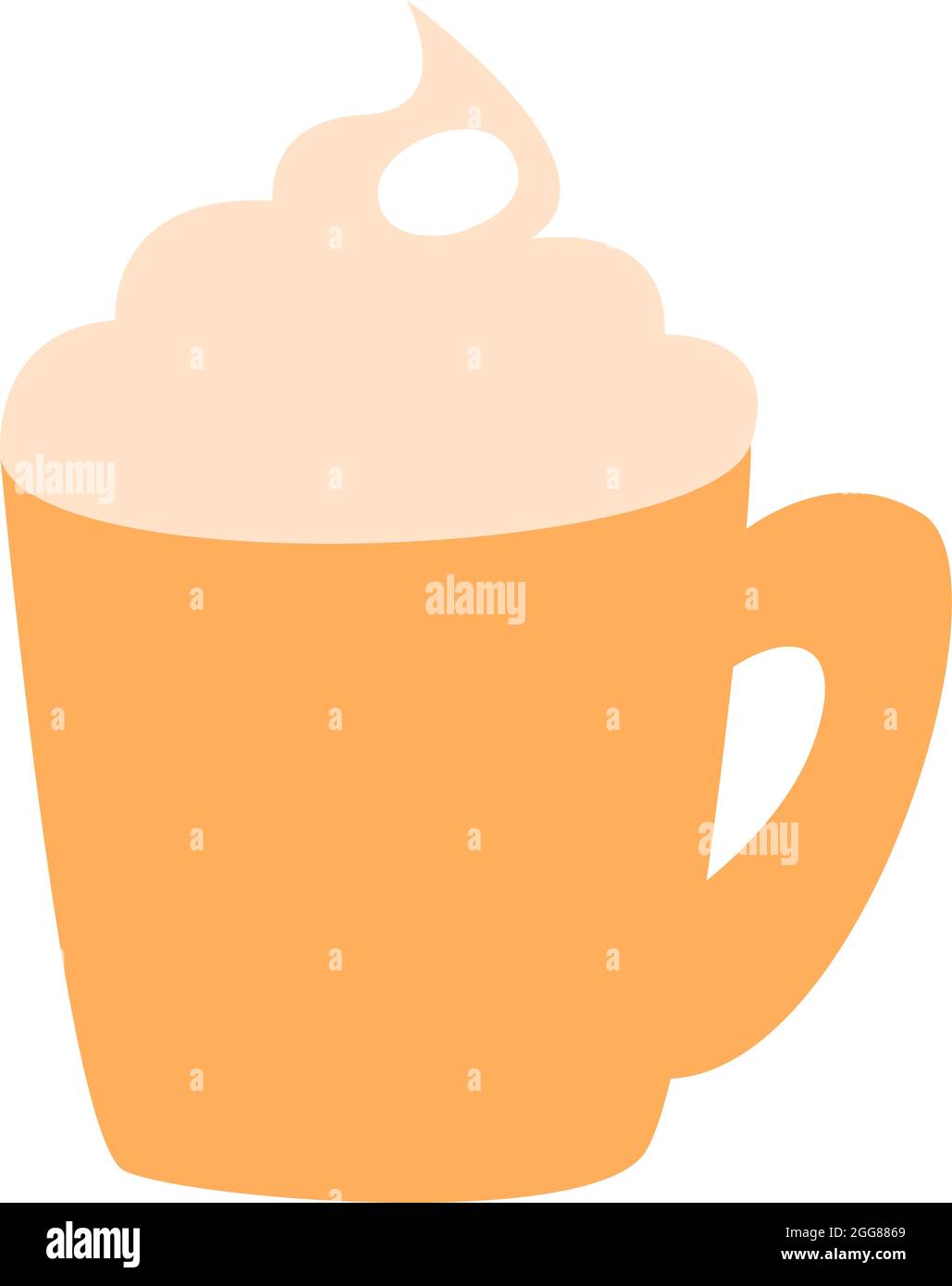 Dark coffee with light cream, illustration, vector on a white