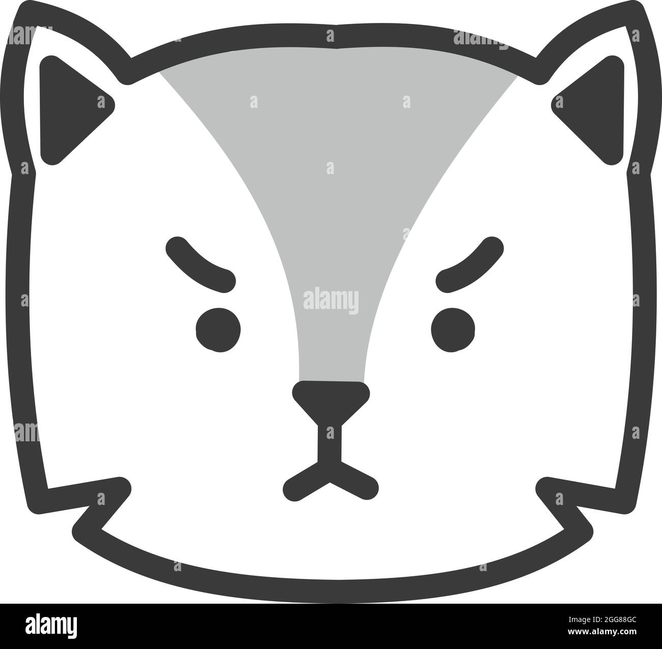 Grey kitten head, illustration, vector on a white background. Stock Vector