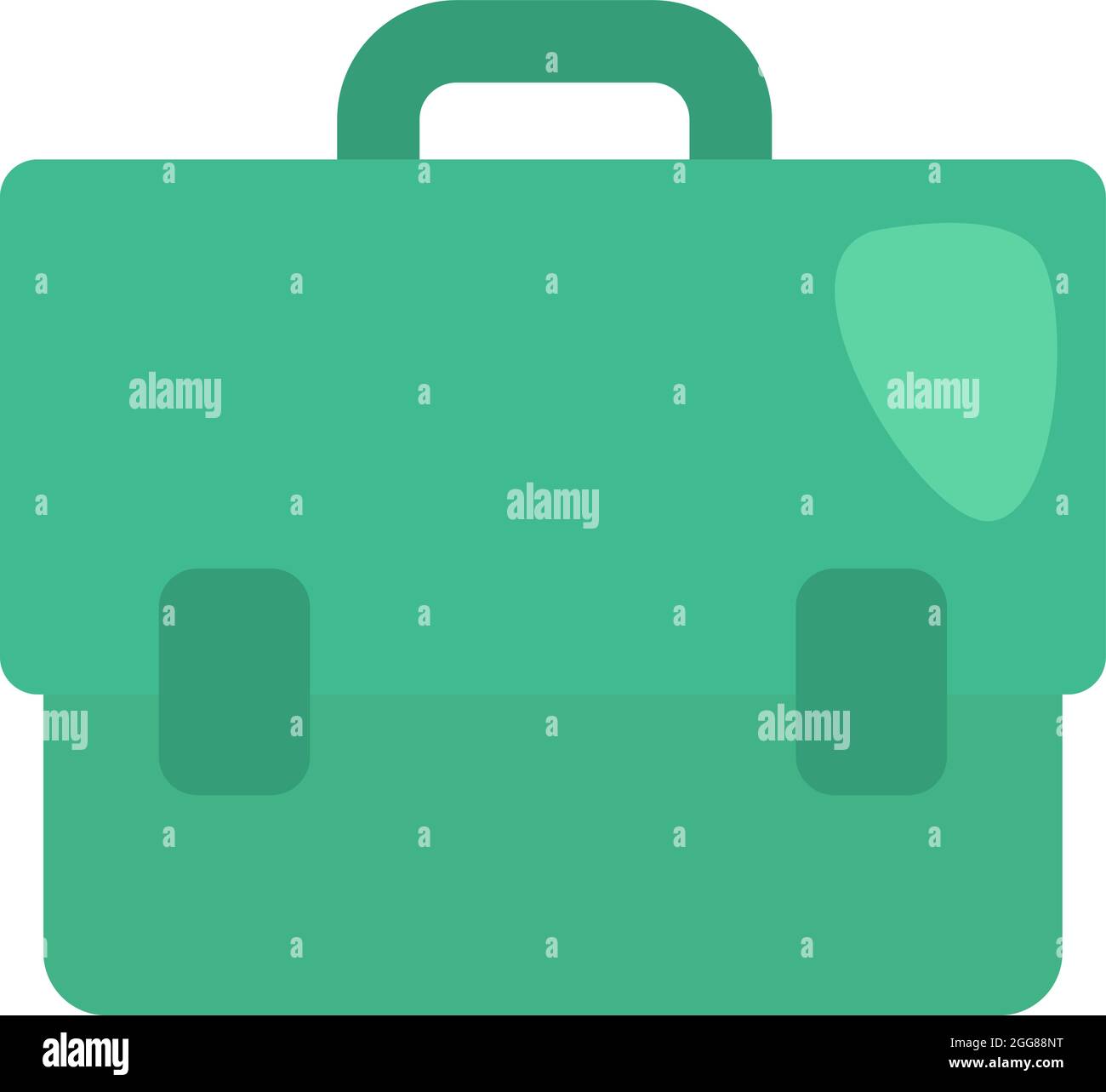 Green business bag, illustration, vector on a white background. Stock Vector