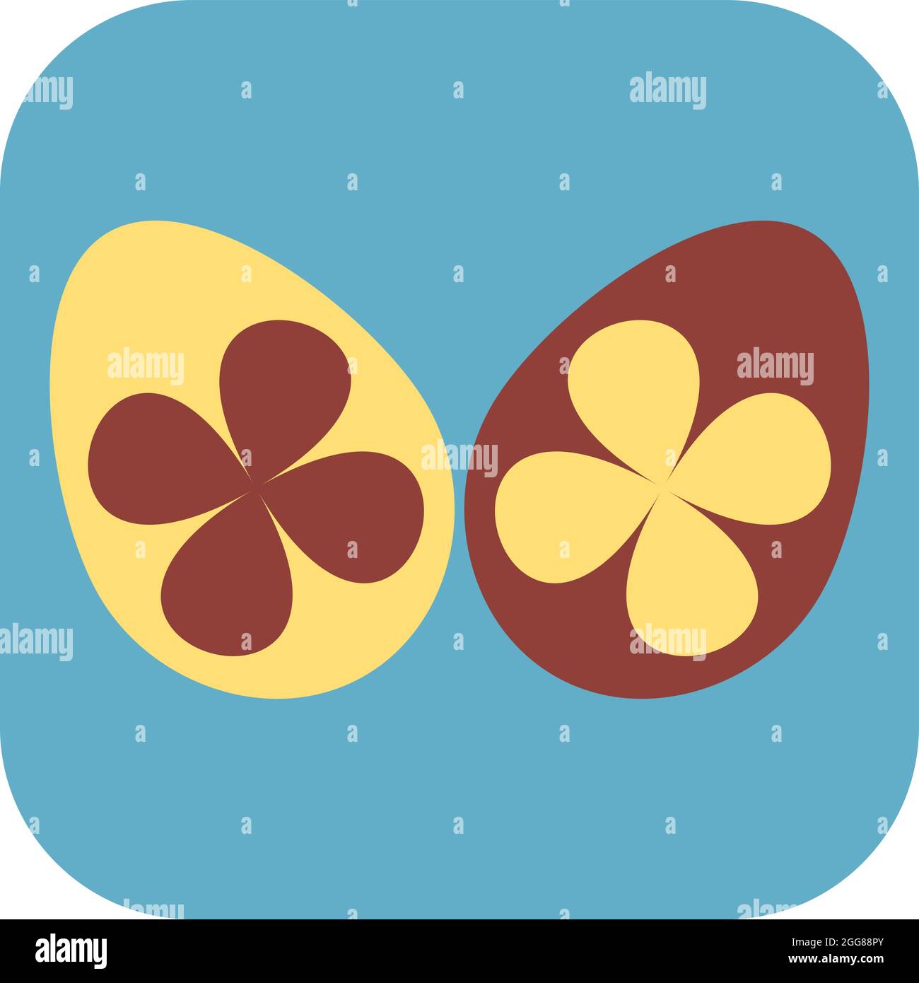 Two easter eggs, illustration, vector on a white background. Stock Vector