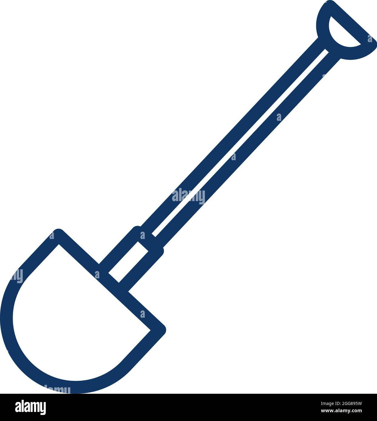 Construction showel, illustration, vector on a white background. Stock Vector