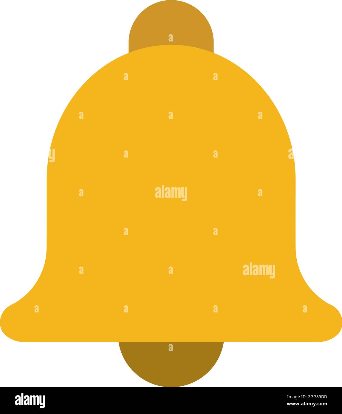 Golden bell, illustration, vector on a white background. Stock Vector