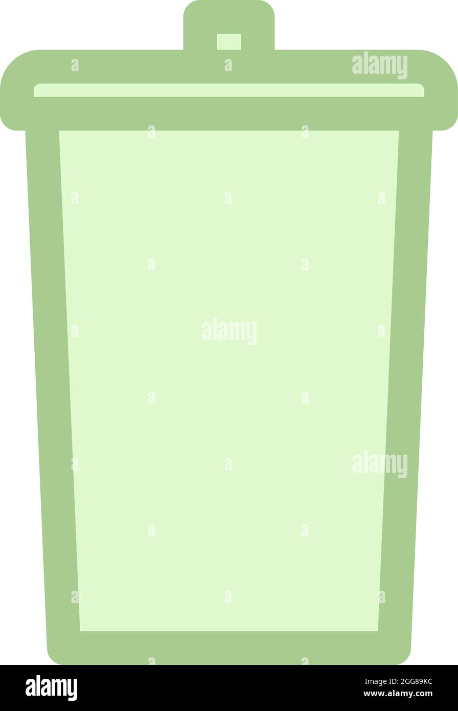 Green bin, illustration, vector on a white background. Stock Vector