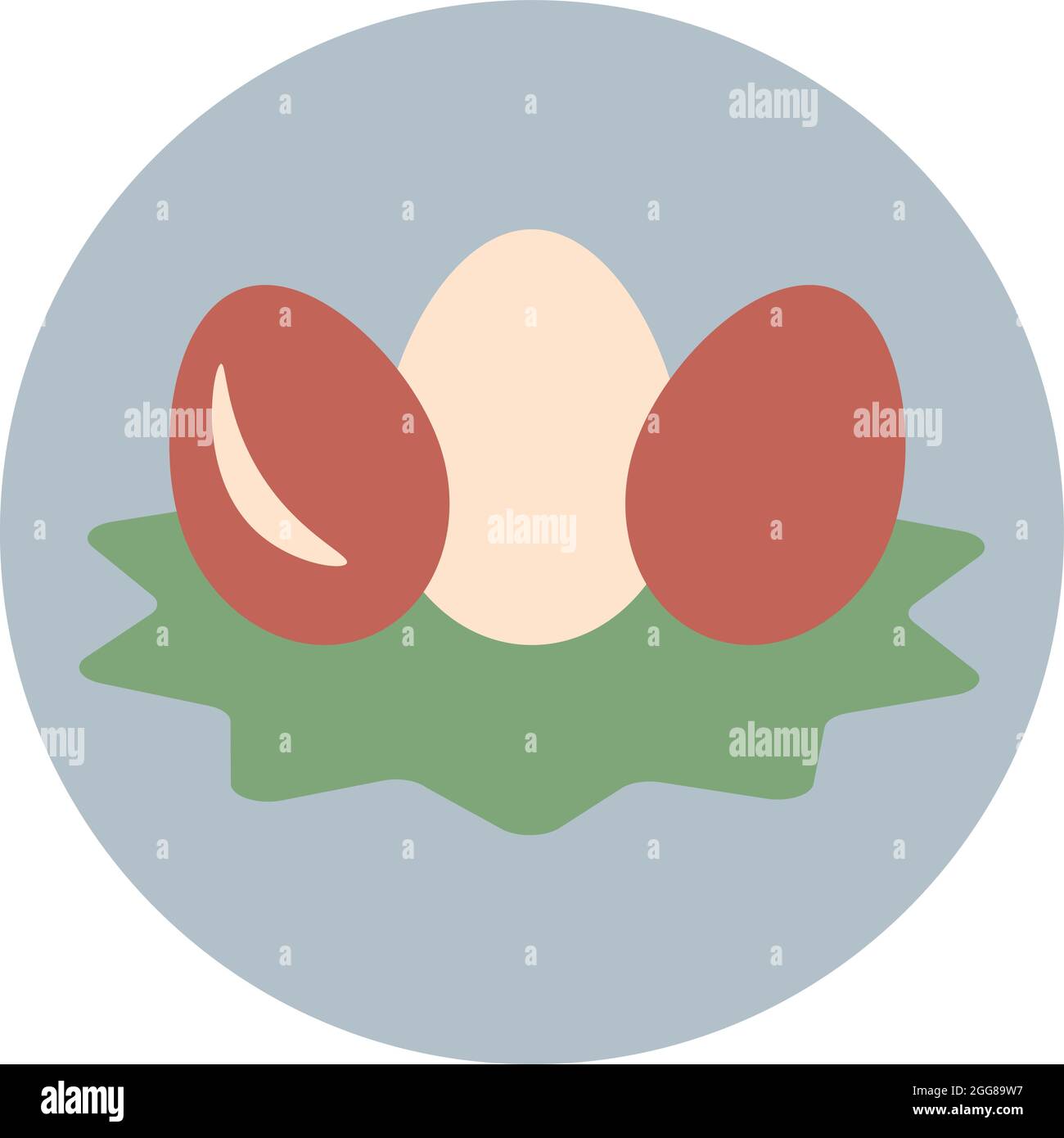 Three easter eggs, illustration, vector on a white background. Stock Vector