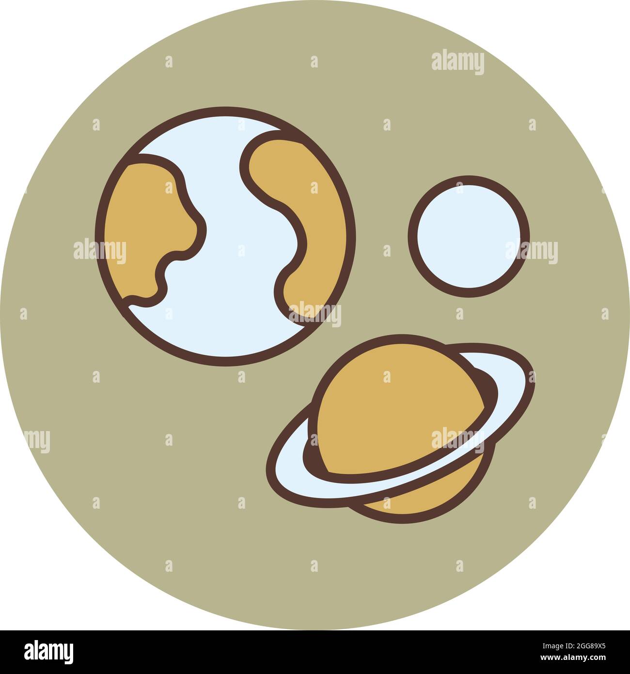 Planets in the galaxy, illustration, vector on a white background. Stock Vector