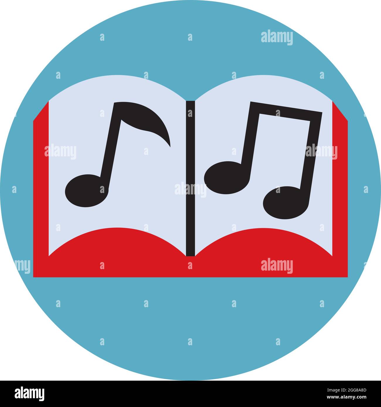 Music book, illustration, vector on a white background. Stock Vector