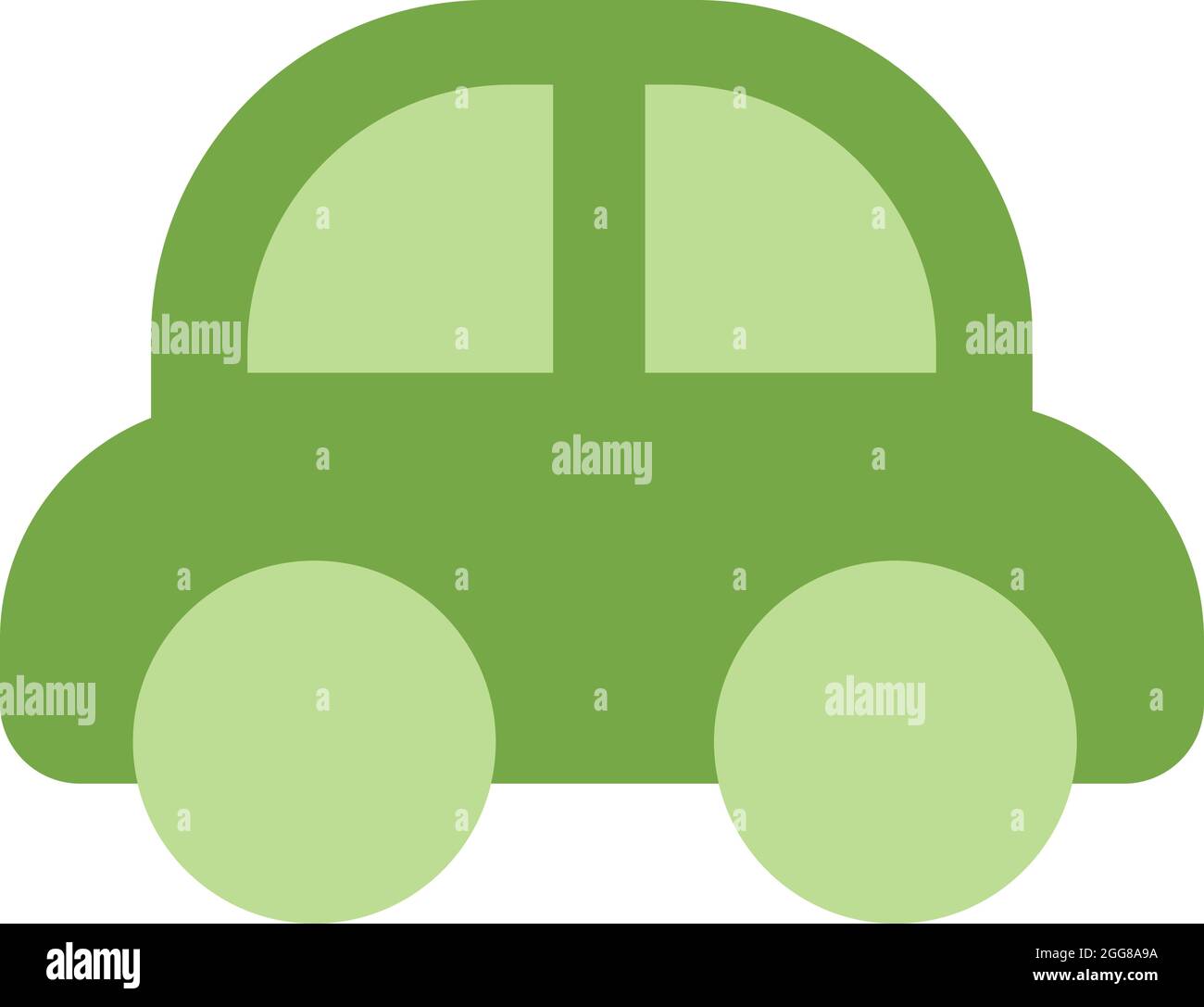 Green car, illustration, vector on a white background. Stock Vector