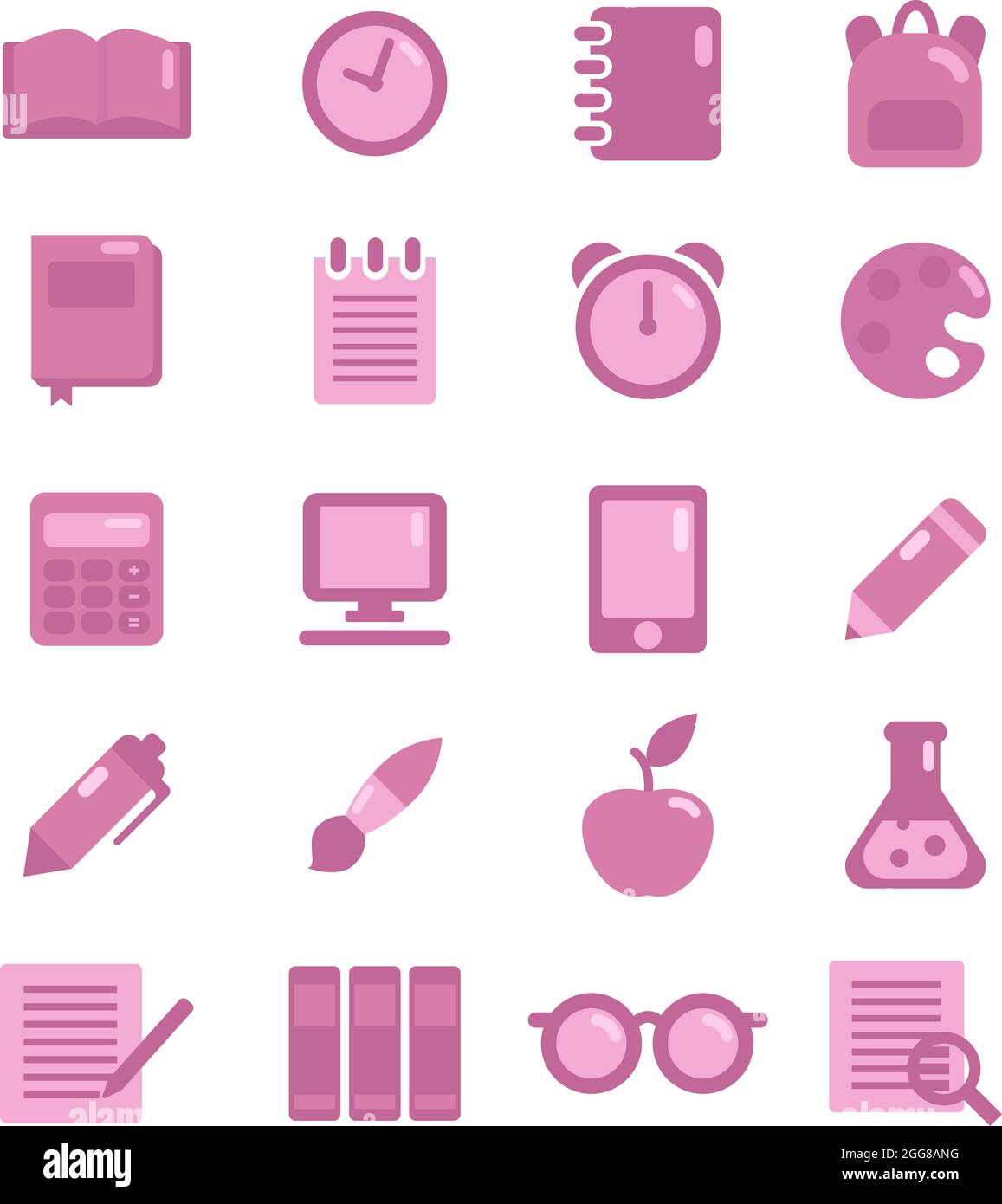 Pink education, illustration, vector on a white background Stock Vector ...
