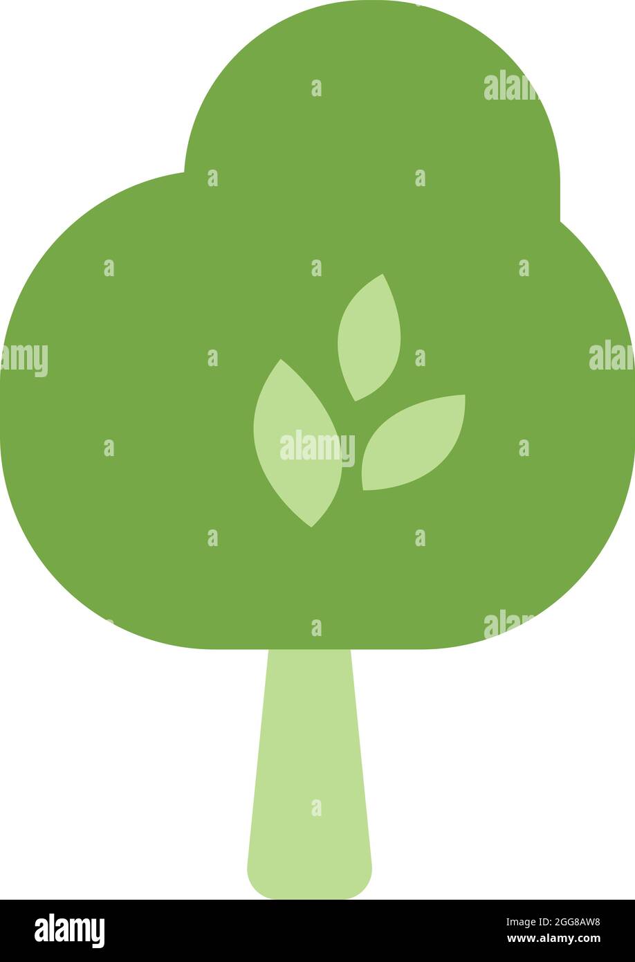 Green tree, illustration, vector on a white background Stock Vector ...