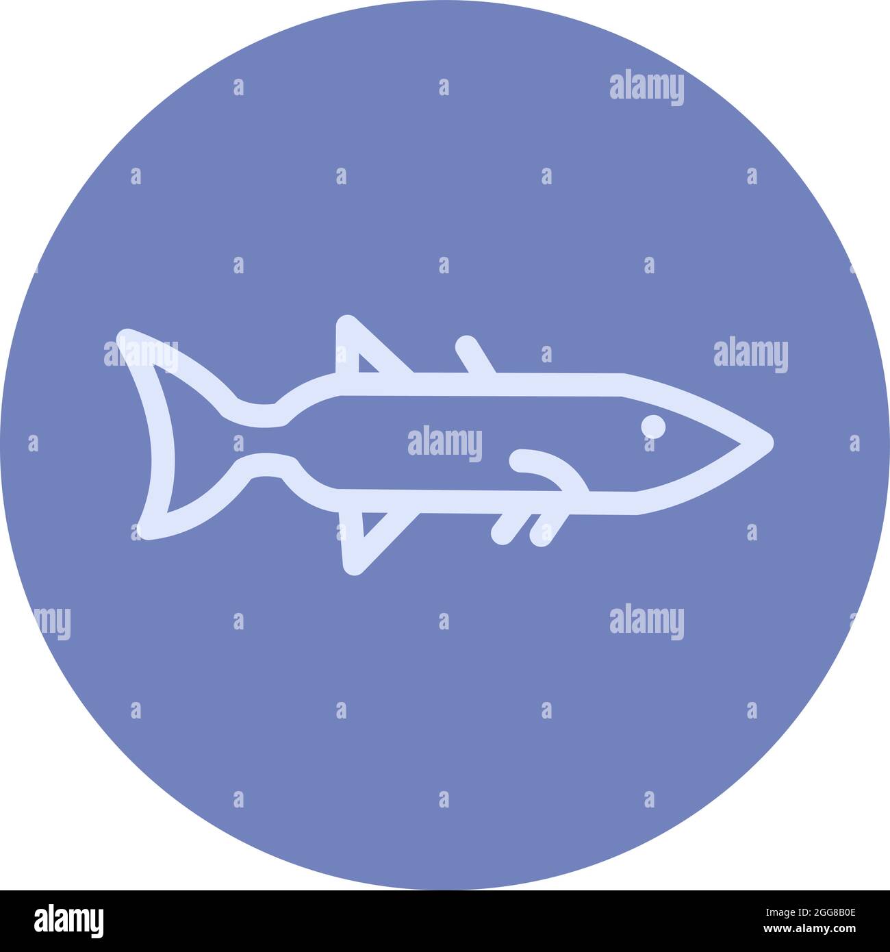 Blue mahi mahi fish, illustration, vector on a white background Stock