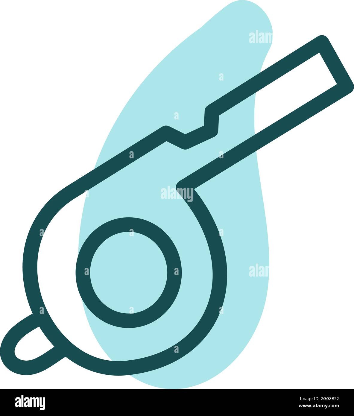 Blue whistle, illustration, vector on a white background. Stock Vector