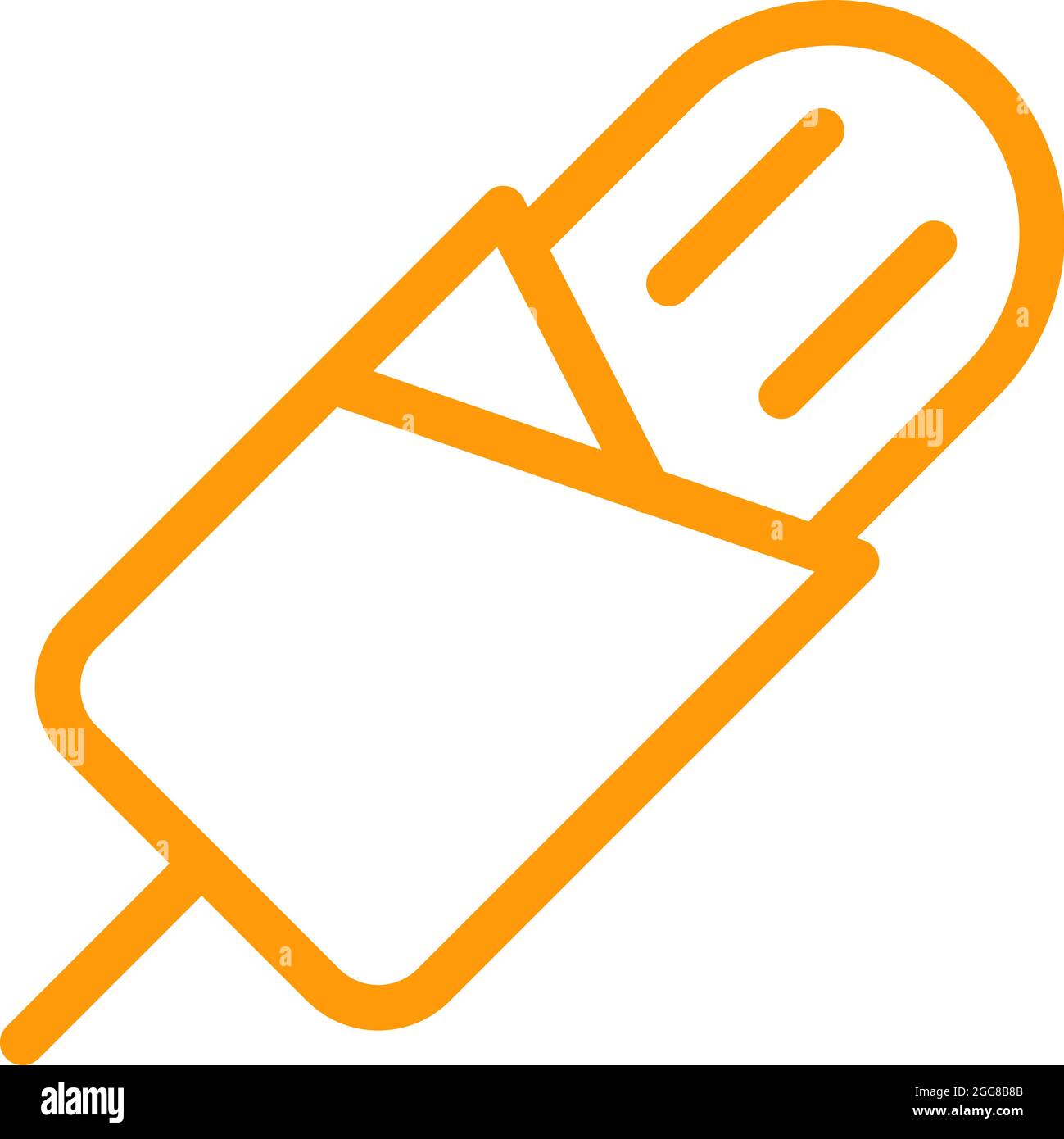 Meat on a stick, illustration, vector on a white background. Stock Vector