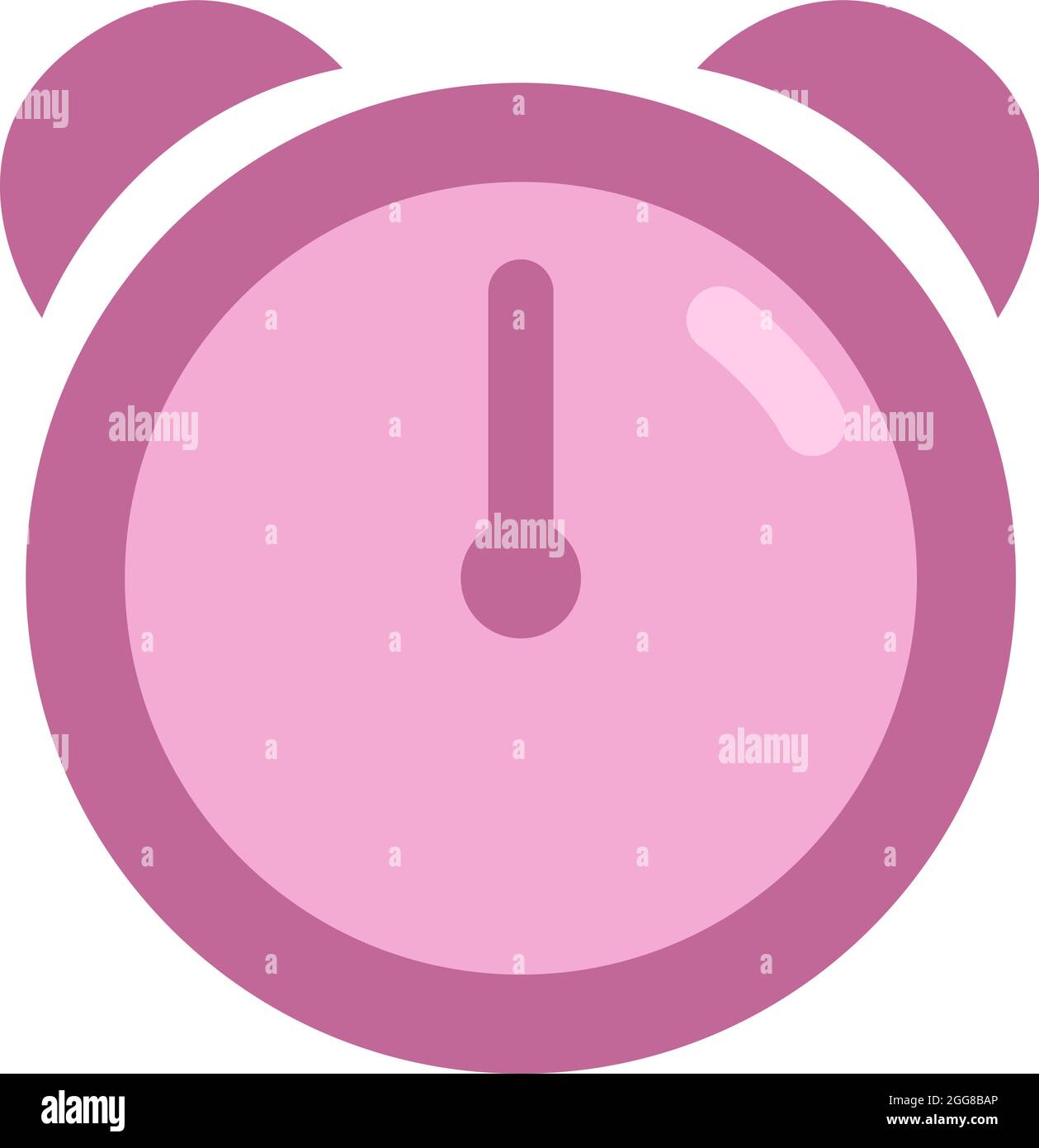 Pink alarm clock, illustration, vector on a white background. Stock Vector