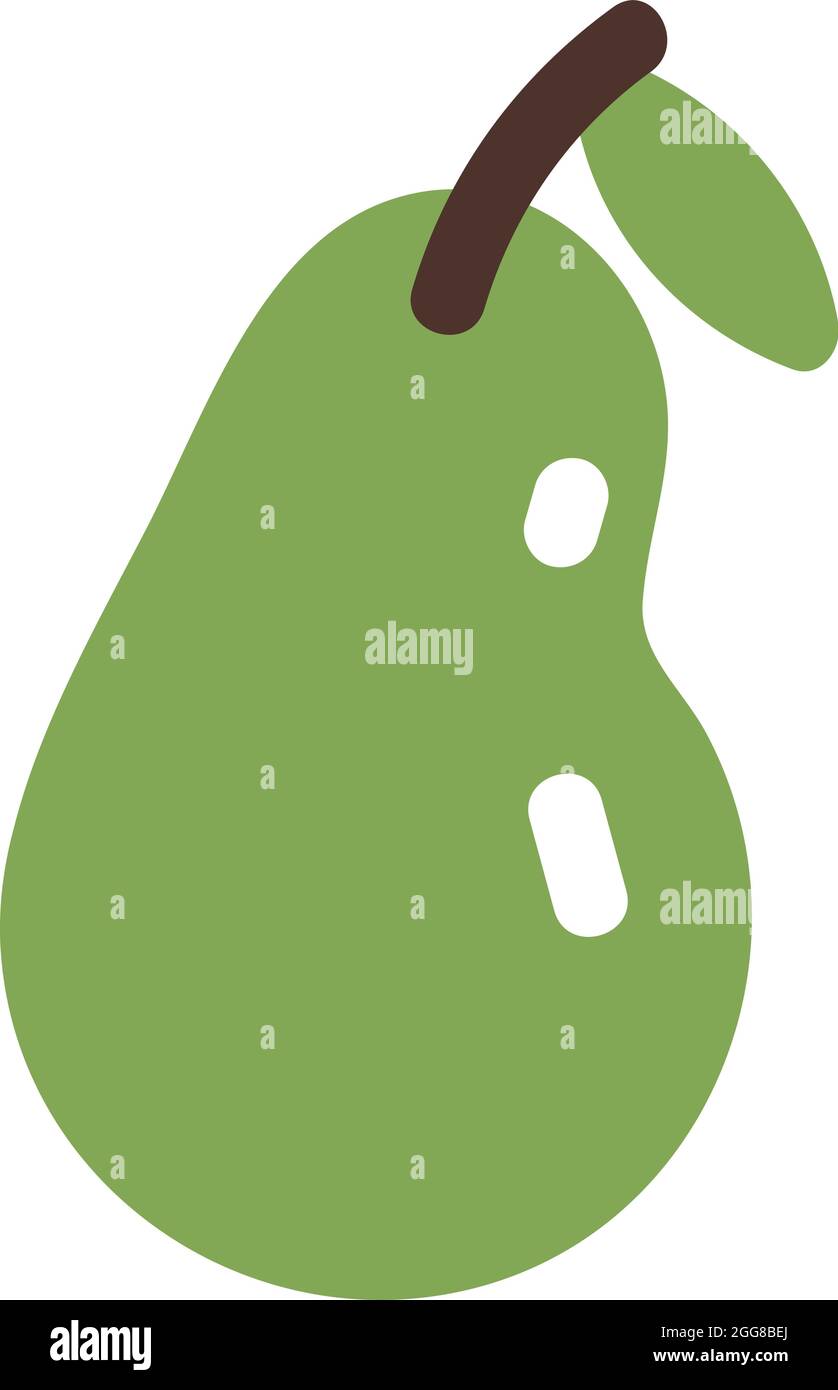 Green pear, illustration, vector on a white background Stock Vector ...