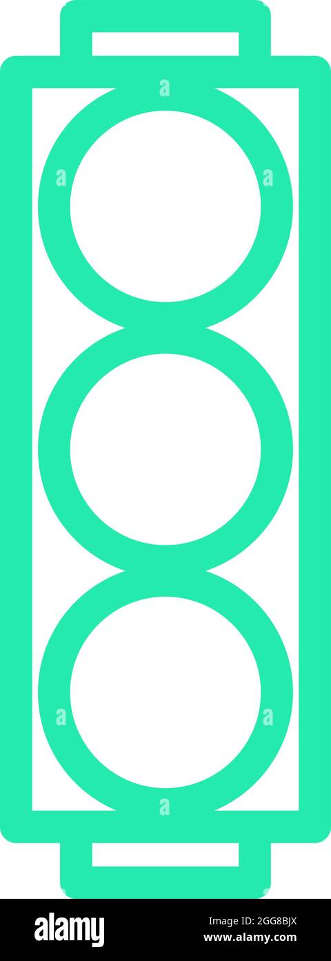 Big traffic light, illustration, vector on a white background. Stock Vector