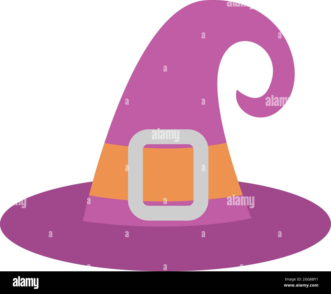 Pink witch hat, illustration, vector on a white background Stock Vector ...