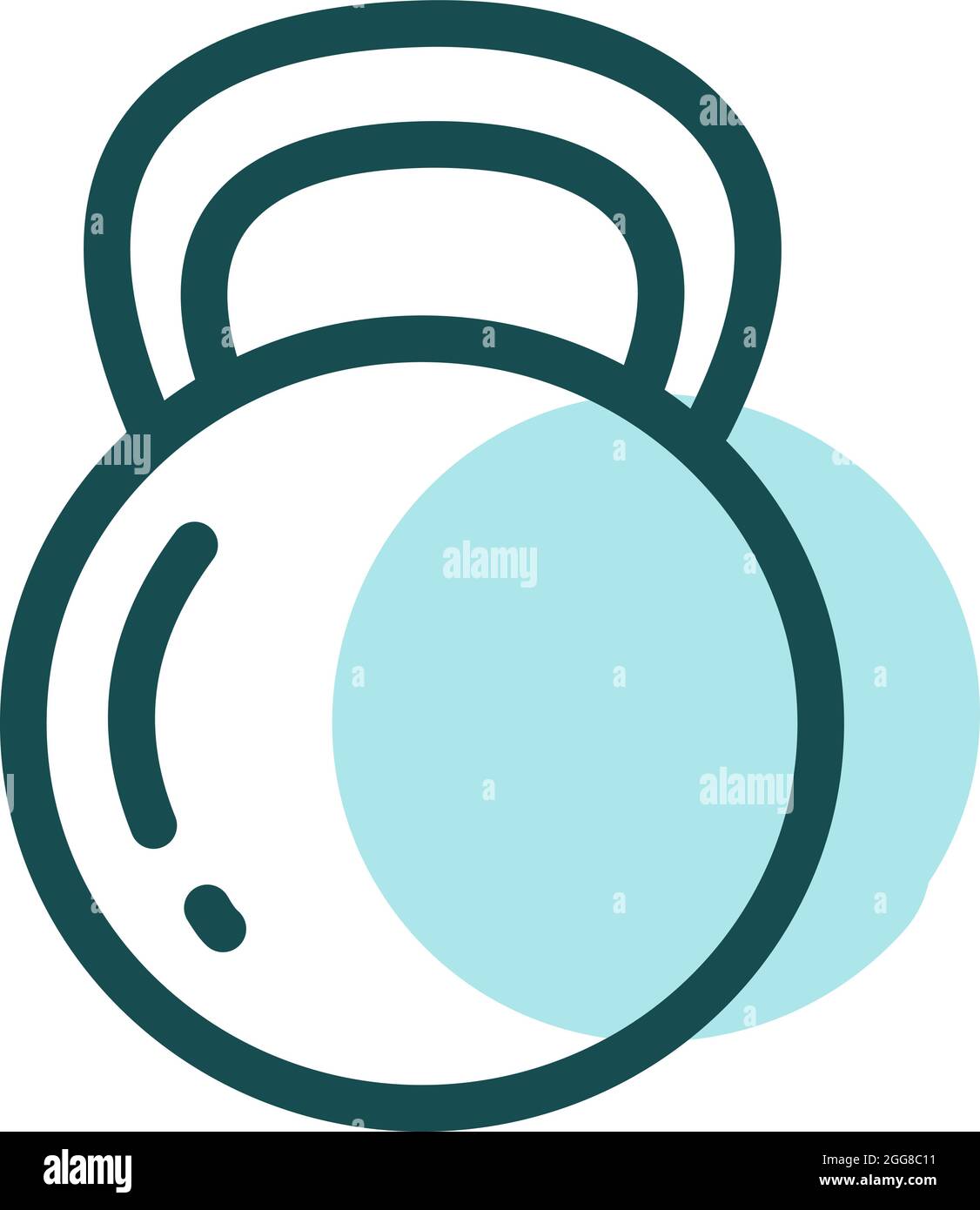 Blue kettleball, illustration, vector on a white background. Stock Vector