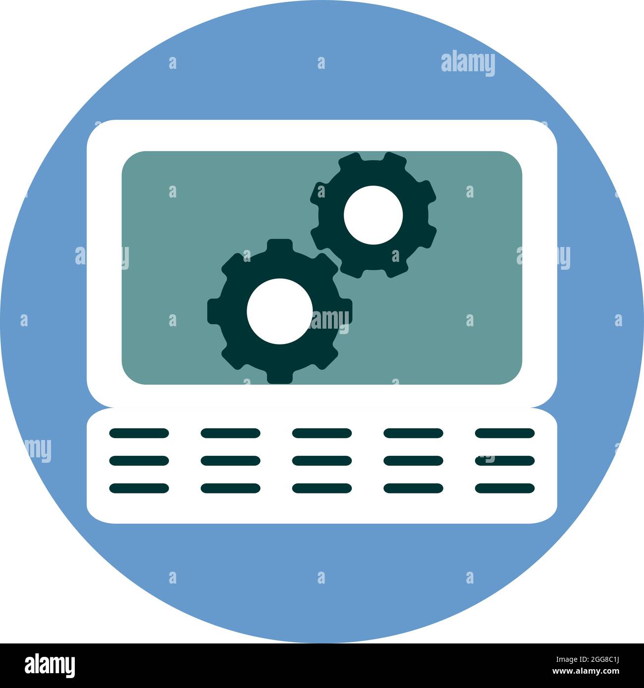 Laptop settings, illustration, vector on a white background Stock ...