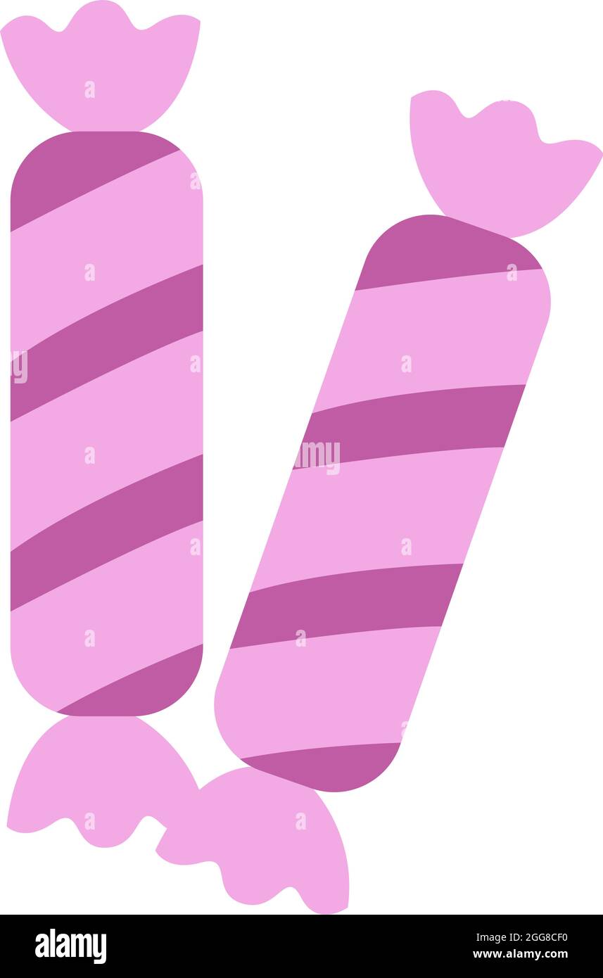 Two pink candy, illustration, vector on a white background Stock Vector ...