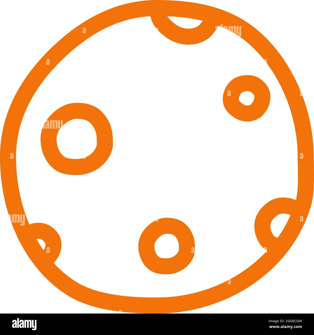 Full orange moon, illustration, vector on a white background Stock