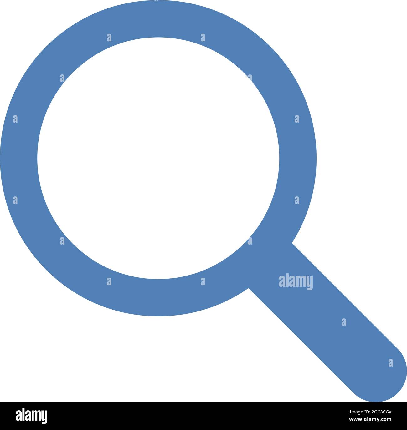 Blue magnifier, illustration, vector on a white background. Stock Vector