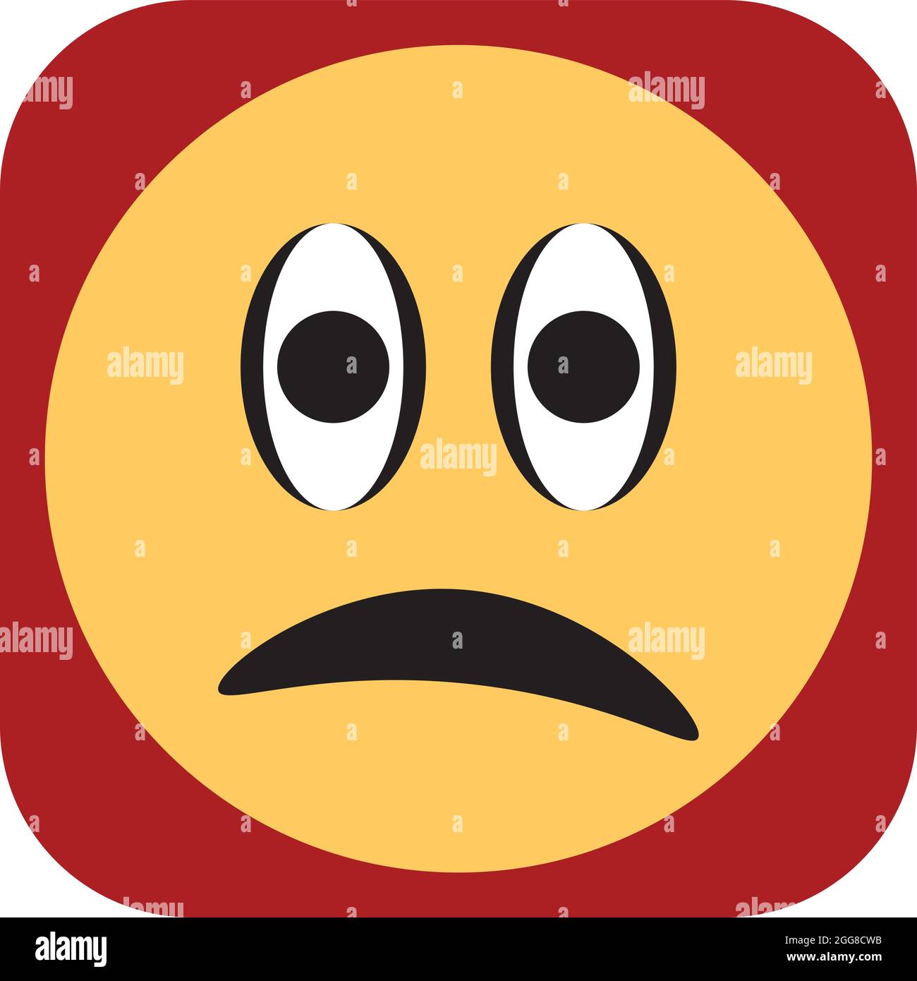 Guilty emoji, illustration, vector on a white background. Stock Vector