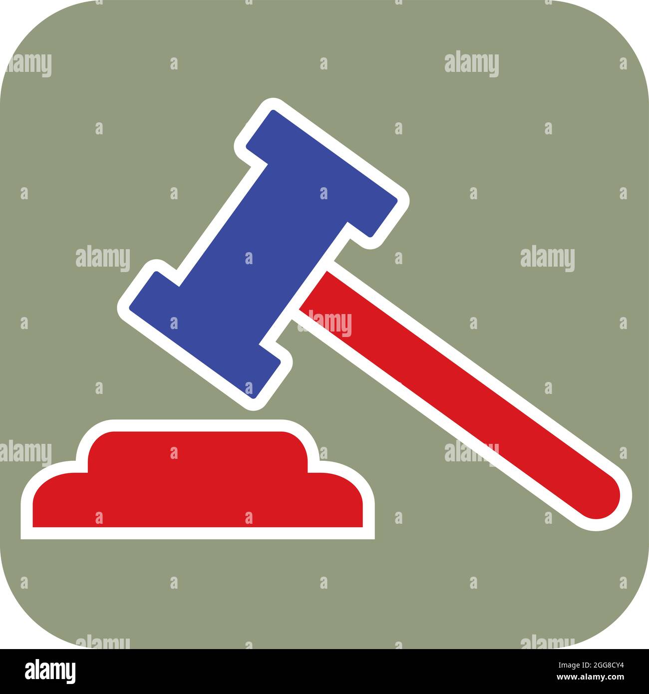 Judge hammer, illustration, vector on a white background Stock Vector