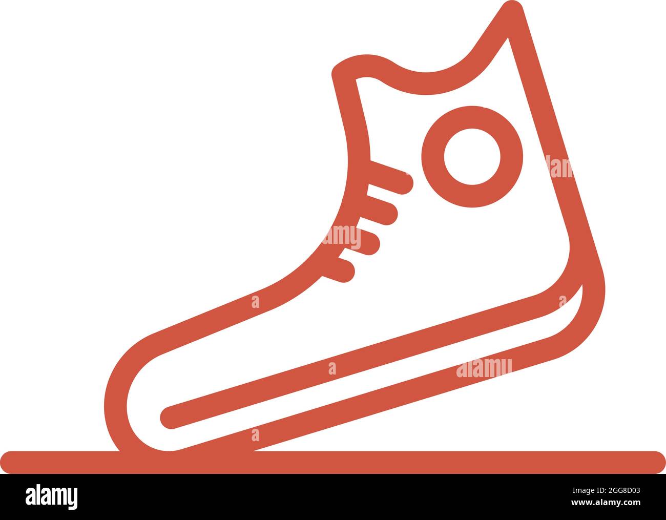 Red sneakers, illustration, vector on a white background. Stock Vector