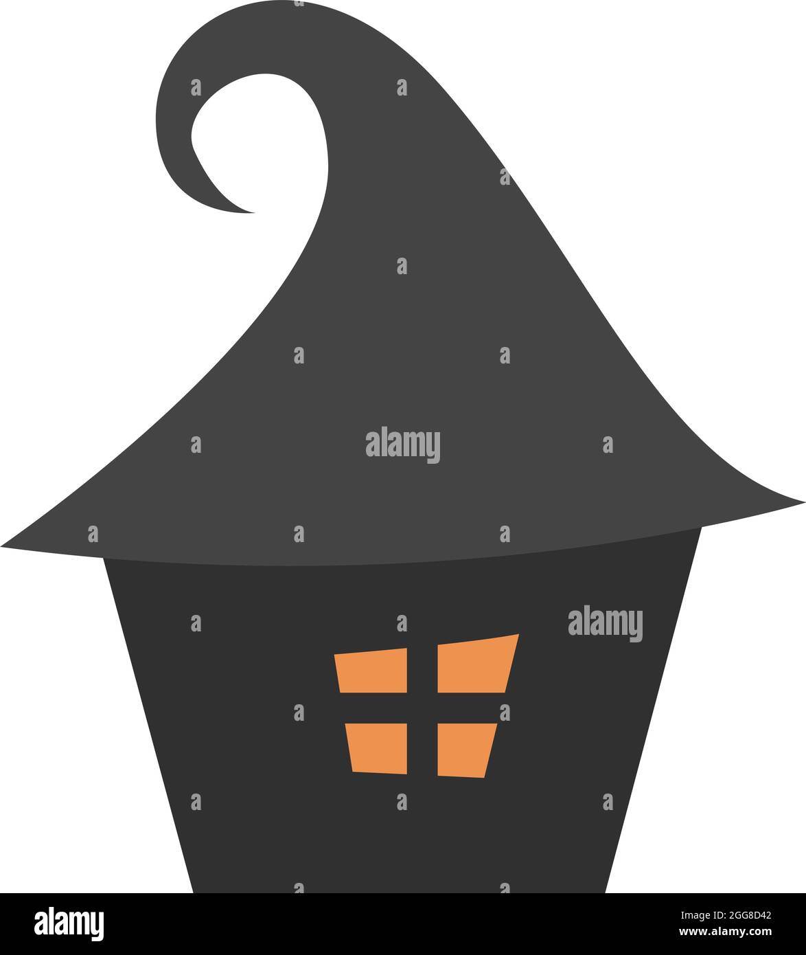 Witch house, illustration, vector on a white background Stock Vector