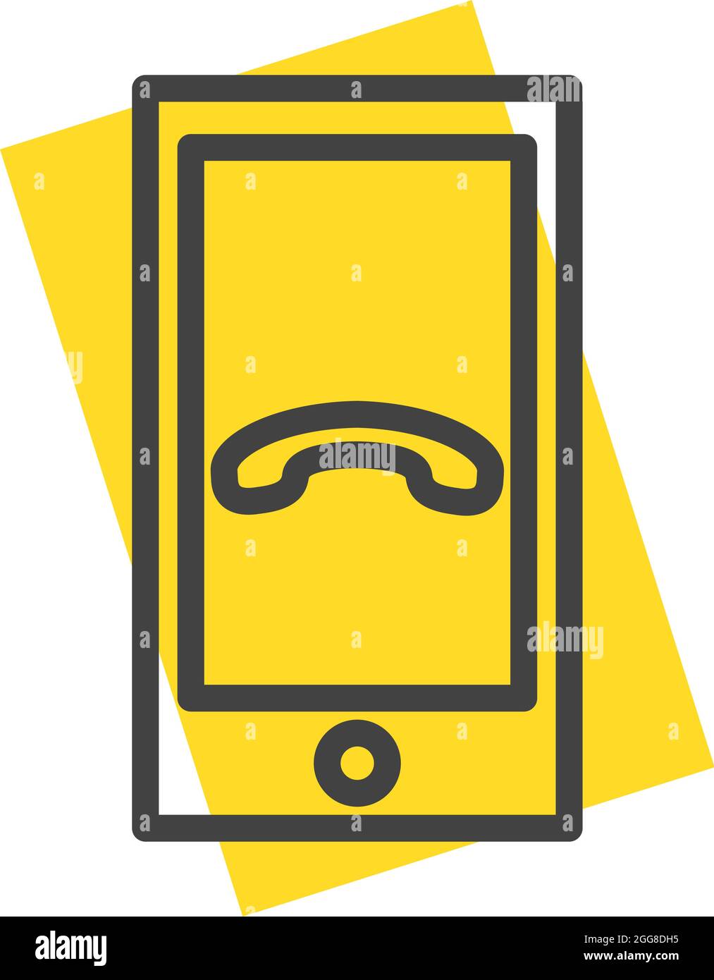 Missed call illustration vector on a white background Stock Vector