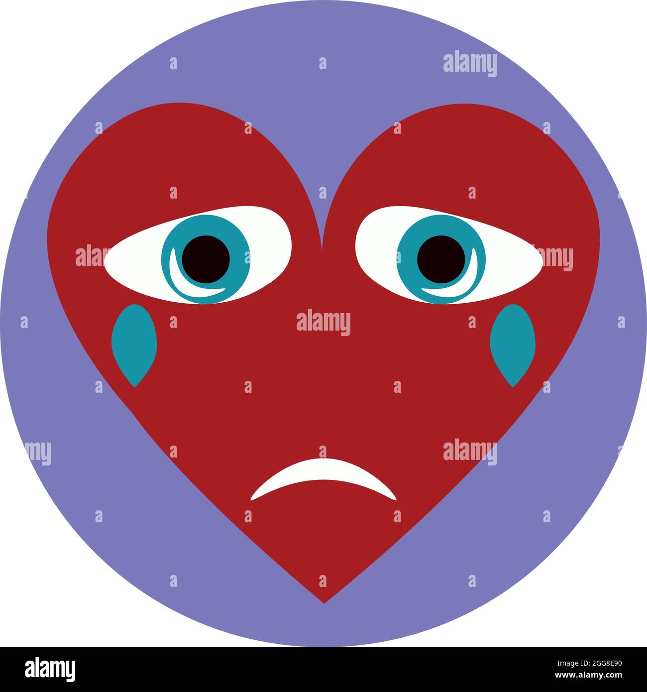 Crying heart, illustration, vector on a white background Stock Vector