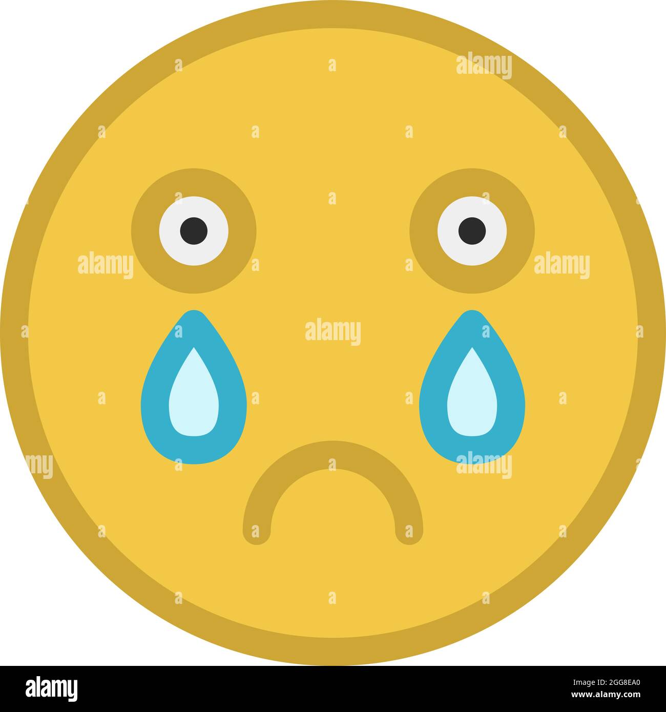 Crying smiley face, illustration, vector on a white background. Stock Vector