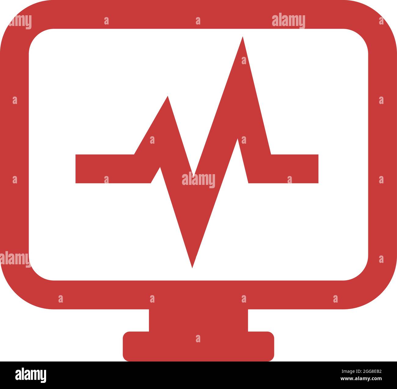 Heartbeat screen, illustration, vector on a white background. Stock Vector