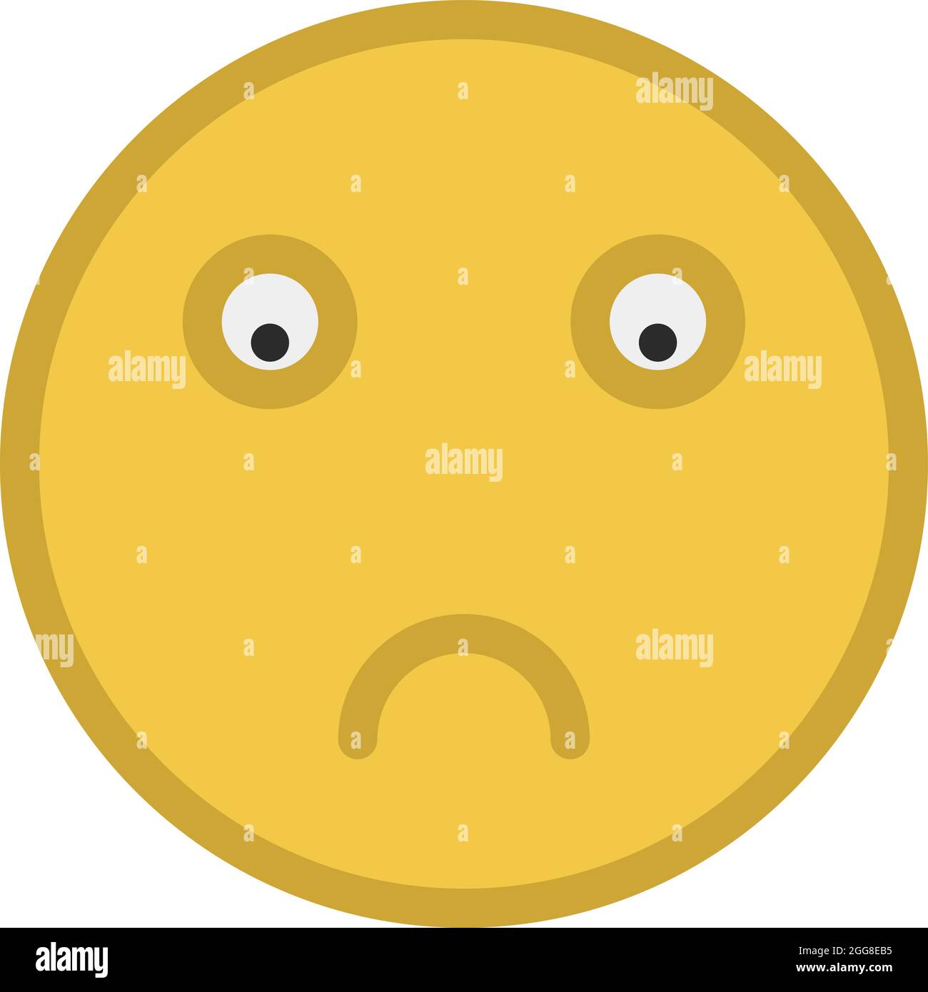 Very sad smiley face, illustration, vector on a white background. Stock Vector