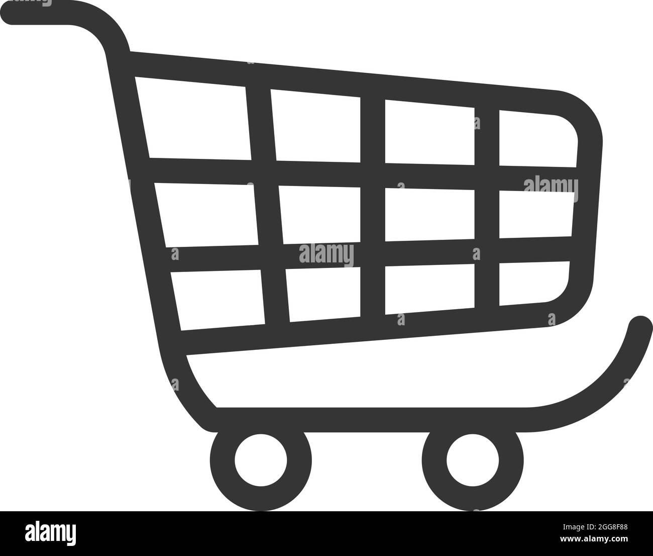 Black shopping cart, illustration, vector on a white background Stock ...