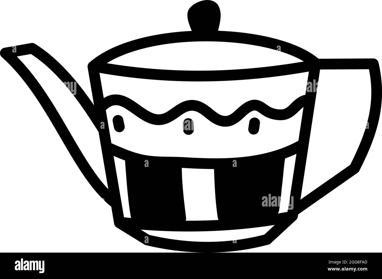 Interesting teapot, illustration, vector on a white background. Stock Vector