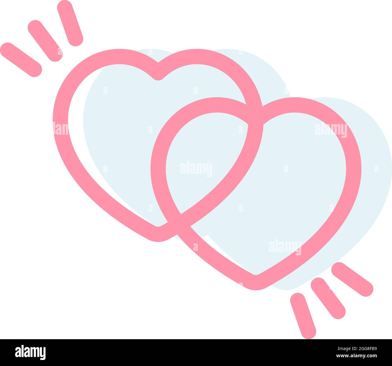 Two hearts, illustration, vector on a white background Stock Vector ...