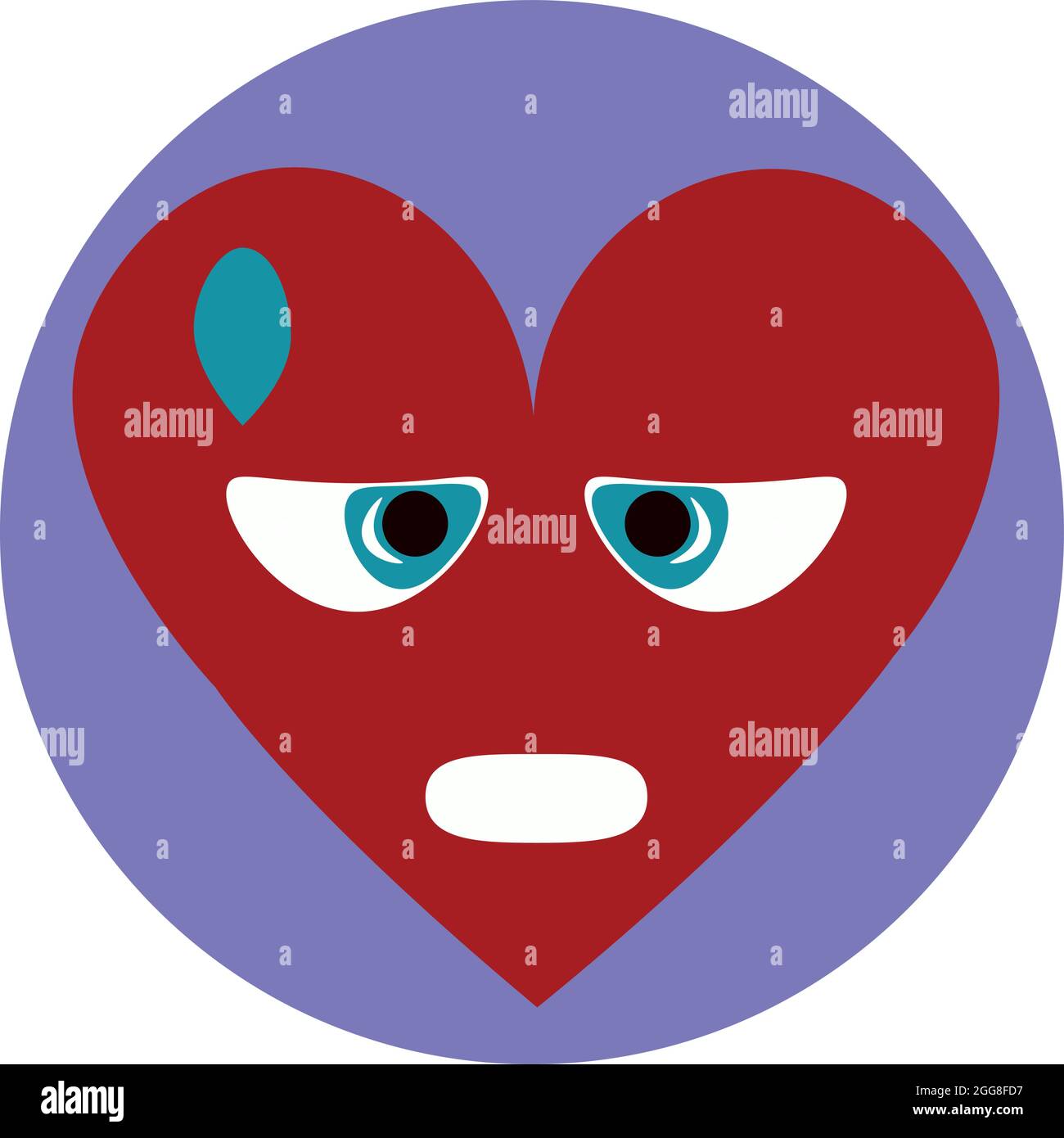 Guilty heart, illustration, vector on a white background. Stock Vector