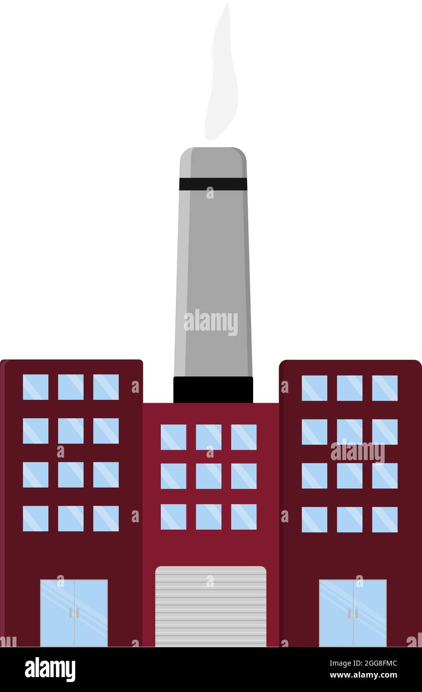 Industry building, illustration, vector on a white background Stock ...