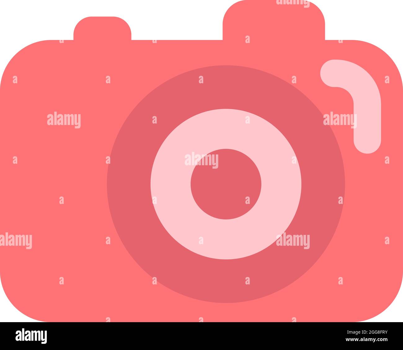 Red camera, illustration, vector on a white background Stock Vector