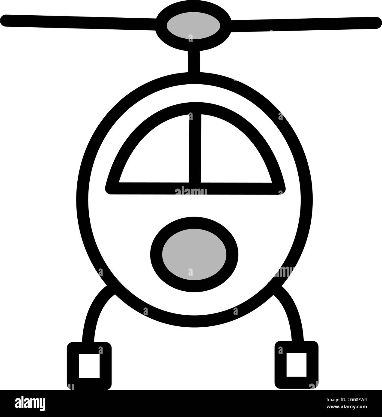 Small helicopter, illustration, vector on a white background. Stock Vector