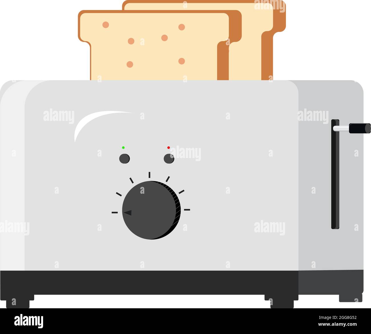 White toaster, illustration, vector on a white background. Stock Vector