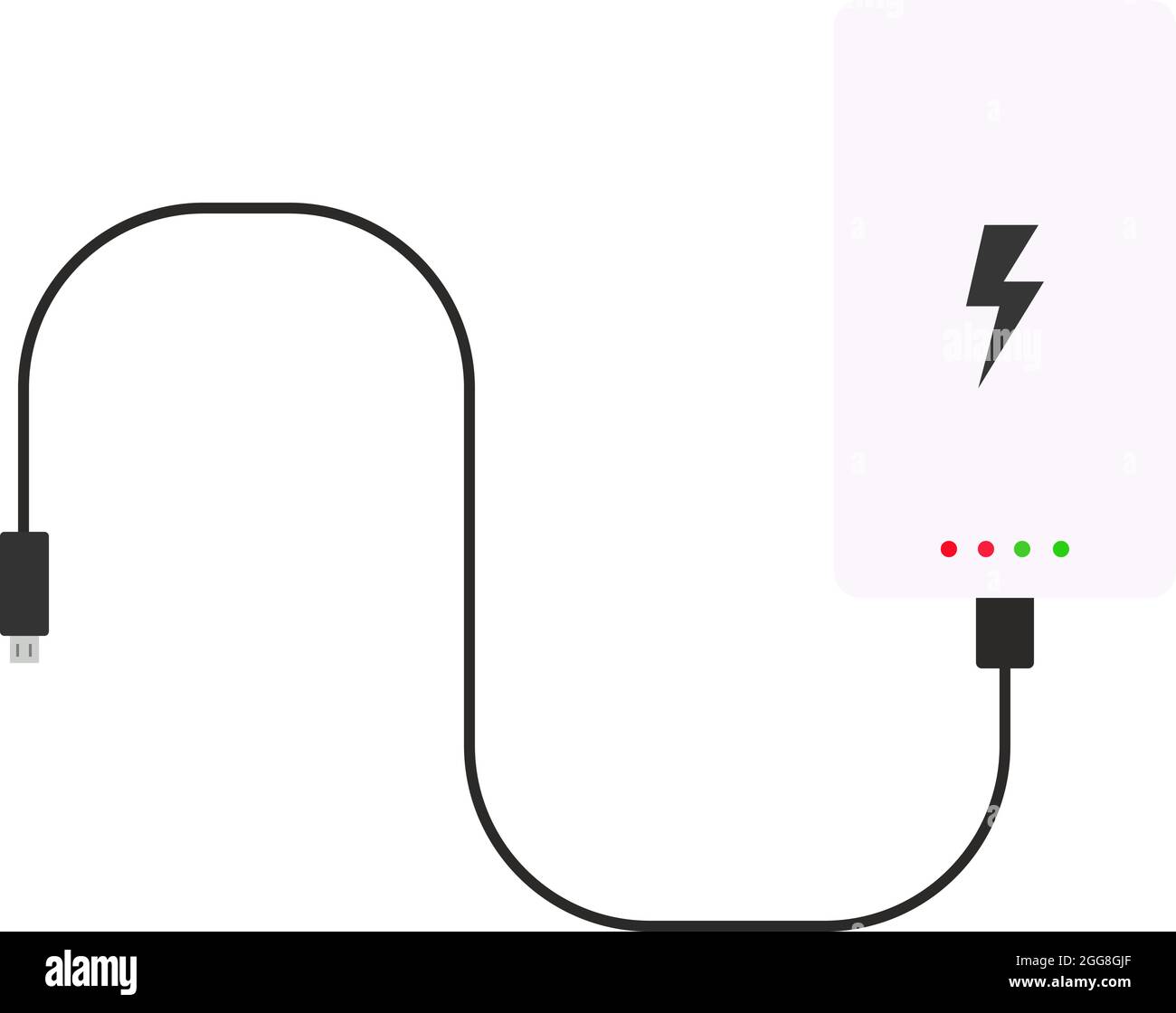 Power bank, illustration, vector on a white background. Stock Vector