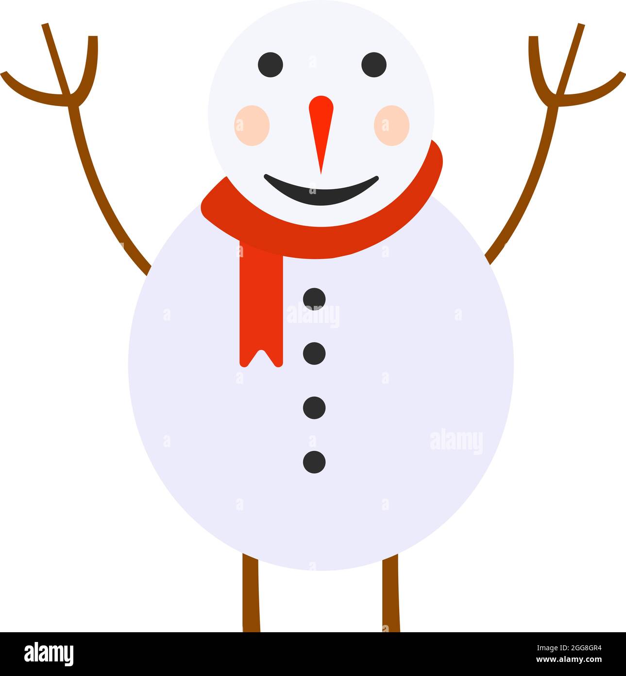 White snowman, illustration, vector on a white background Stock Vector ...